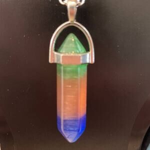 Pretty Rainbow Glass Point Necklace - #3